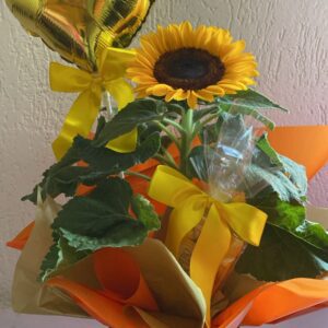 Vaso de girassol e ferrero rocher