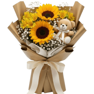 Buquê Duo Girassol com Chaveirinho
