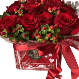 Box de rosa e ferrero rocher